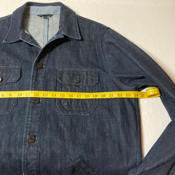 Lands End SIZE 42-44 UNLINED Denim Jacket Shirt Shacket Preowned - Picture 4 of 8